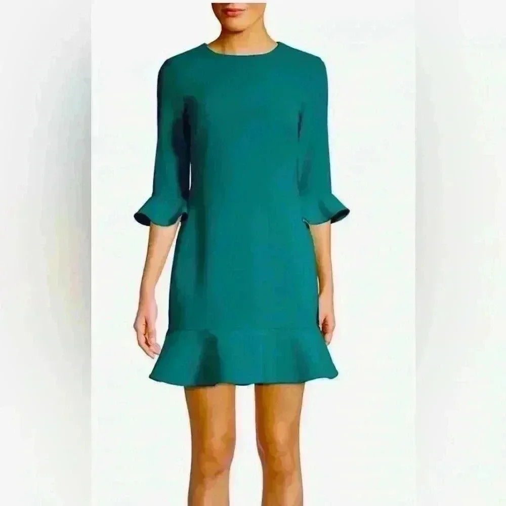 LIKELYLeah 3/4 Flounce Sleeve Dress In Harbor Blue
size 4 (S)